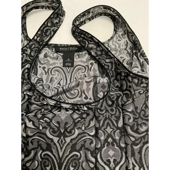 Women's Size Medium White House Black Market Top - Black & Sliver - Picture 5 of 6